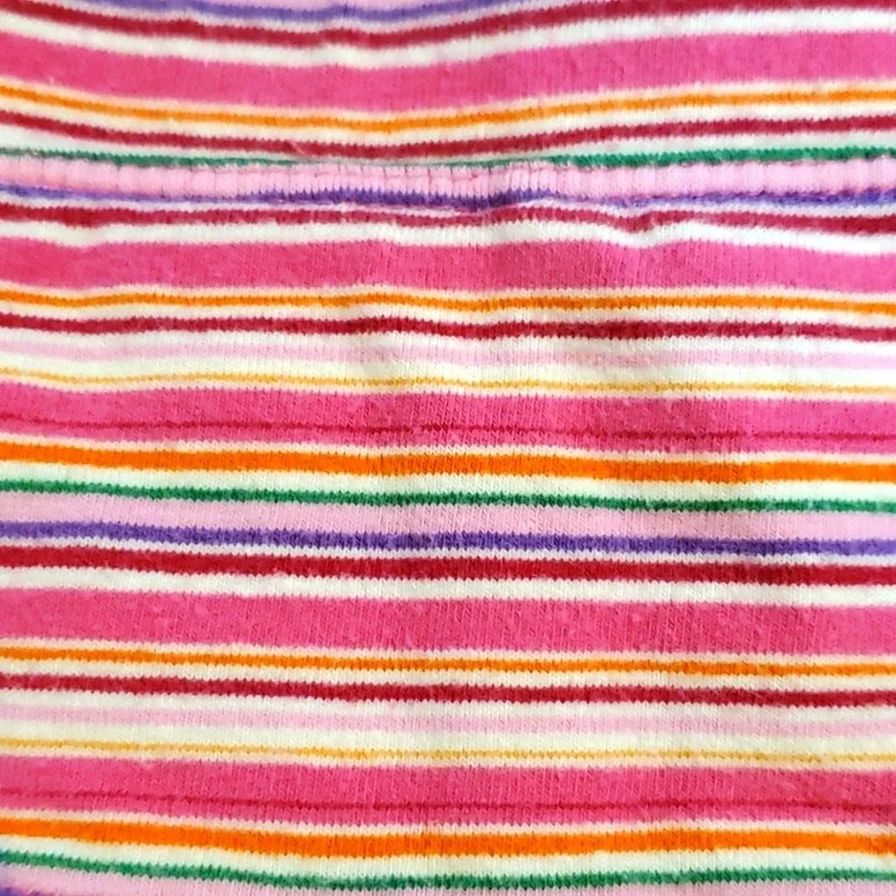 Children's Place Girls Orange Ribbed Short Sleeve Shirt‎ w Striped Skirt Size 5